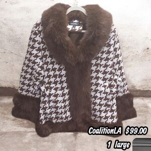 Brown Houndstooth Women's Coat!